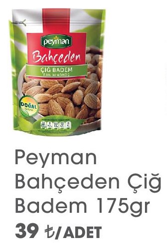 Peyman Bahçeden Çiğ Badem 175 gr image