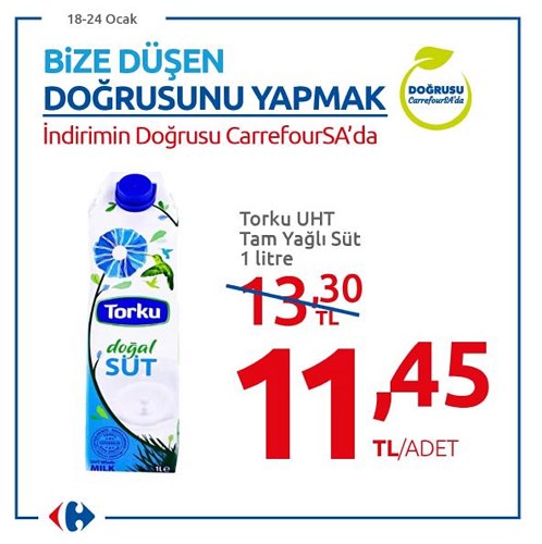 Torku UHT Tam Yağlı Süt 1 litre image