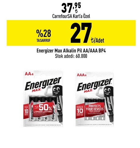 Energizer Max Alkalin Pil AA/AAA BP4 image