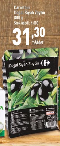 Carrefour Doğal Siyah Zeytin 900 g image