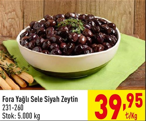 Fora Yağlı Sele Siyah Zeytin 231-260 Kg image