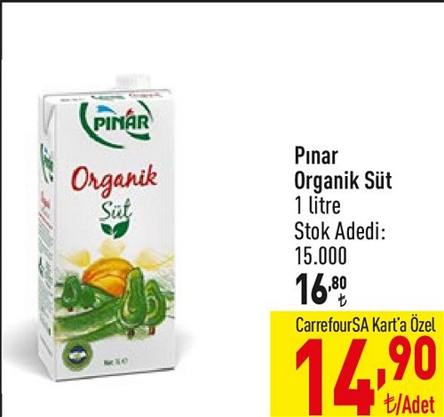 Pınar Organik Süt 1 litre image