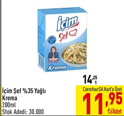 İçim Şef %35 Yağlı Krema 200 ml image