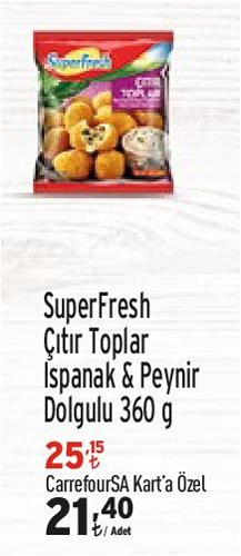 SuperFresh Çıtır Toplar Ispanak&Peynir Dolgulu 360 g image