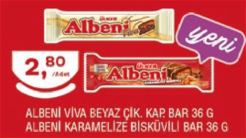 Ülker Albeni Viva Beyaz Çik. Kap. Bar/Karamelize Bisküvili Bar 36 g image