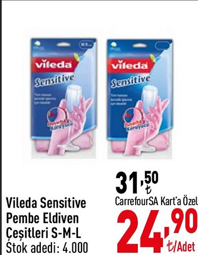 Vileda Sensitive Pembe Eldiven Çeşitleri image