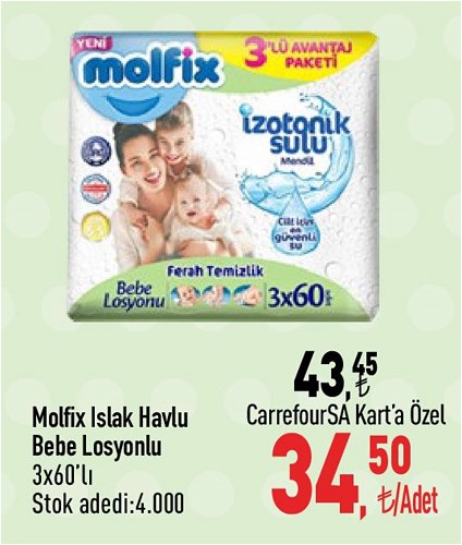 Molfix Islak Havlu Bebe Losyonlu 3x60'lı image