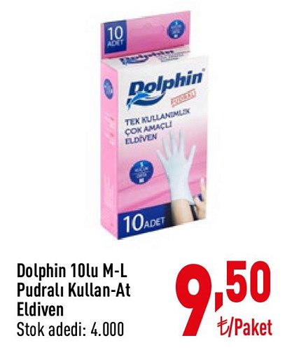 Dolphin 10lu M-L Pudralı Kullan-At Eldiven image