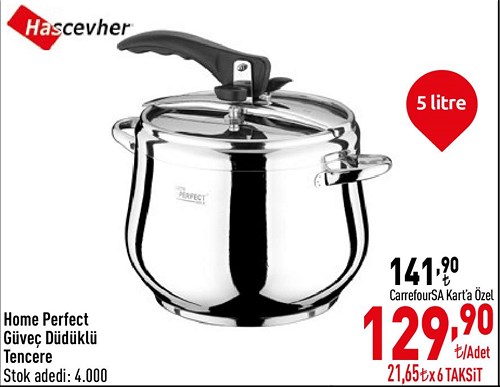 Hascevher Home Perfect Güveç Düdüklü Tencere 5 litre image