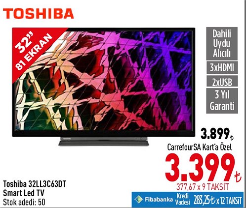 Toshiba 32LL3C63DT Smart Led TV image