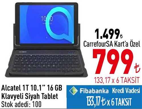 Alcatel 1T 10.1 inç 16 GB Klavyeli Siyah Tablet image