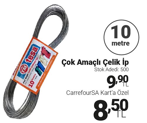 Çok Amaçlı Çelik İp 10 metre image