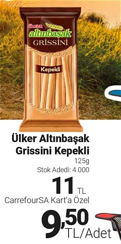 Ülker Altınbaşak Grissini Kepekli 125 g image