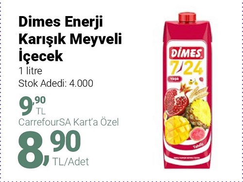 Dimes Enerji Karışık Meyveli İçecek 1 litre image