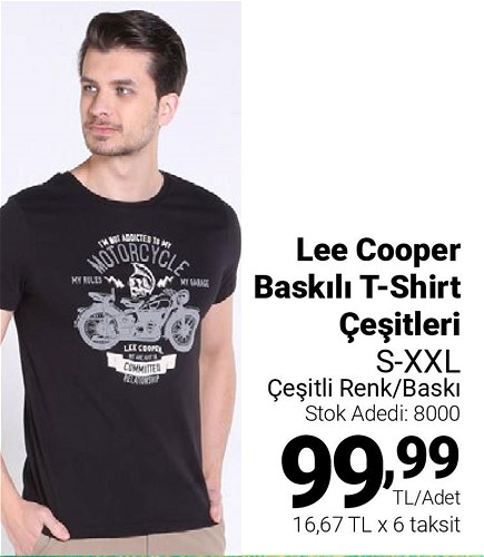 CarrefourSA Lee Cooper Baskılı T-Shirt Çeşitleri