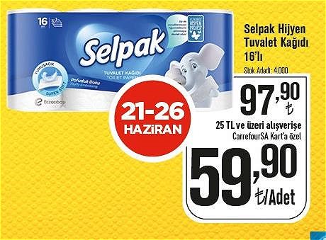 Selpak Hijyen Tuvalet Kağıdı 16'lı image