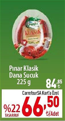 Pınar Klasik Dana Sucuk 225 g image