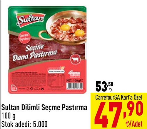 Sultan Dilimli Seçme Pastırma 100 g image