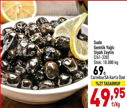 Sude Gemlik Yağlı Siyah Zeytin (261-320) kg image