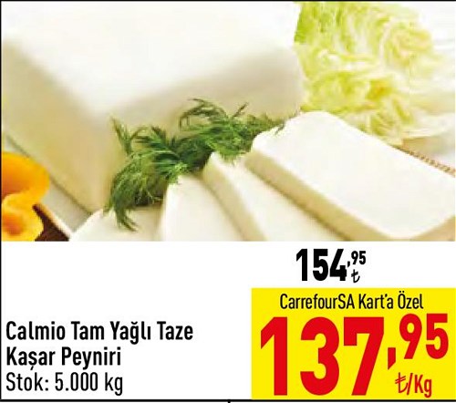 Calmio Tam Yağlı Taze Kaşar Peyniri kg image