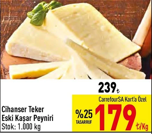 Cihanser Teker Eski Kaşar Peyniri kg image