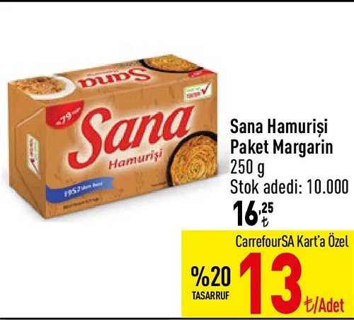 Sana Hamurişi Paket Margarin 250 g image