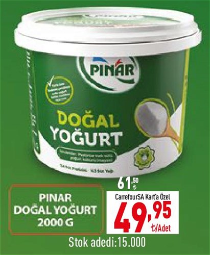 Pınar Doğal Yoğurt 2000 g image