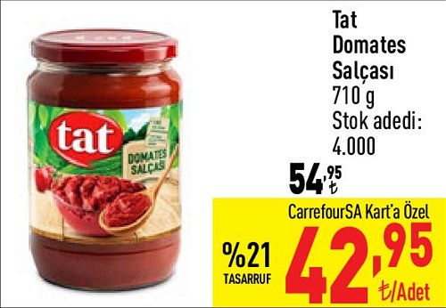 Tat Domates Salçası 710 g image