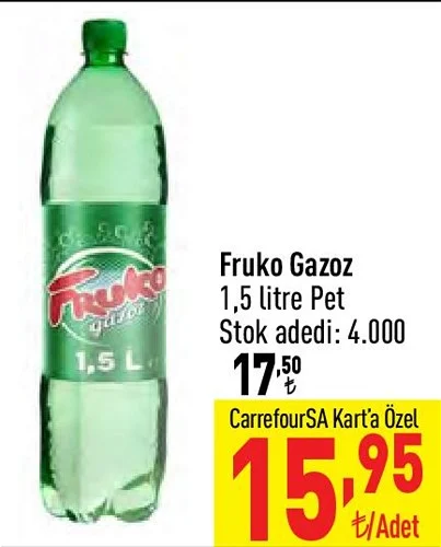 Fruko Gazoz 1,5 litre Pet image