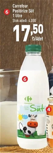 Carrefour Pastörize Süt 1 litre image