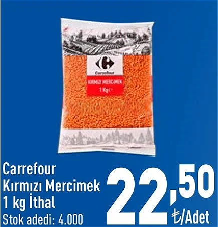 Carrefour Kırmızı Mercimek 1 kg İthal image