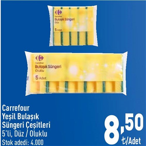 Carrefour Yeşil Bulaşık Süngeri Çeşitleri 5'li image