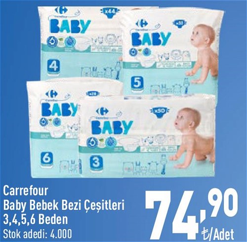 Carrefour Baby Bebek Bezi Çeşitleri 3,4,5,6 Beden image