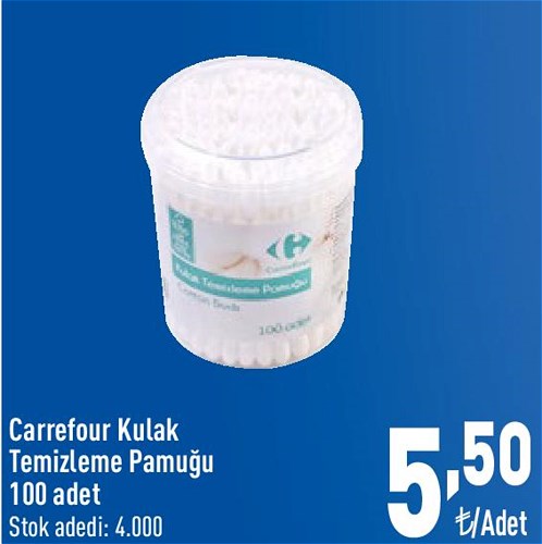 Carrefour Kulak Temizleme Pamuğu 100 adet image