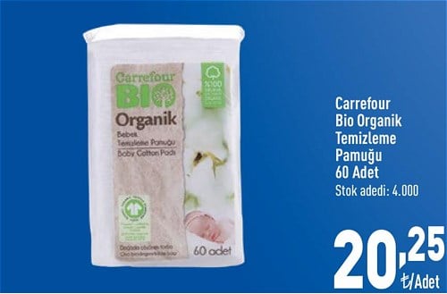 Carrefour Bio Organik Temizleme Pamuğu 60 Adet image