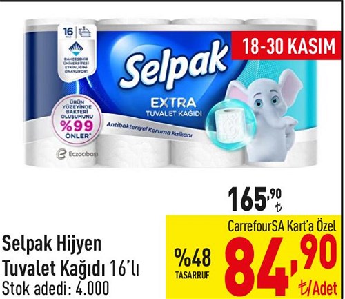 Selpak Hijyen Tuvalet Kağıdı 16'lı image