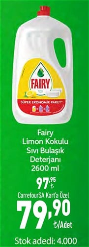 Fairy Limon Kokulu Sıvı Bulaşık Deterjanı 2600 ml image