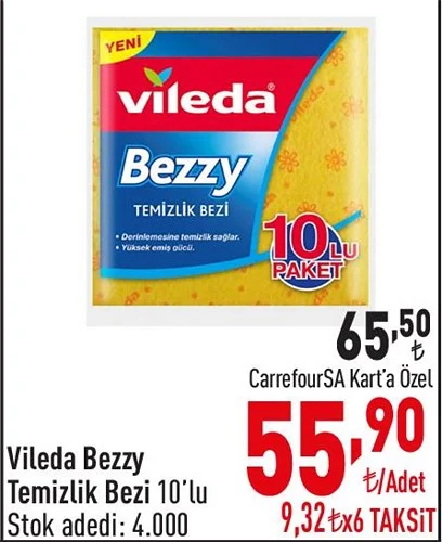 Vileda Bezzy Temizlik Bezi 10'lu image