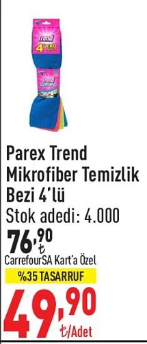 Parex Trend Mikrofiber Temizlik Bezi 4'lü image