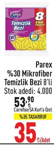 Parex %30 Mikrofiber Temizlik Bezi 8'li image