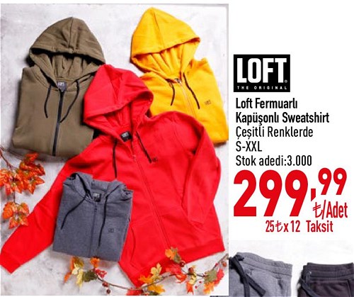 Loft Fermuarlı Kapüşonlu Sweatshirt image