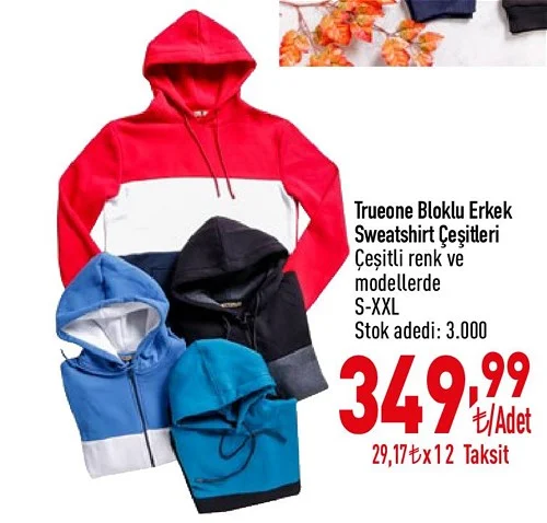 Trueone Bloklu Erkek Sweatshirt Çeşitleri image