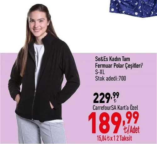 Se&Es Kadın Tam Fermuar Polar Çeşitleri image