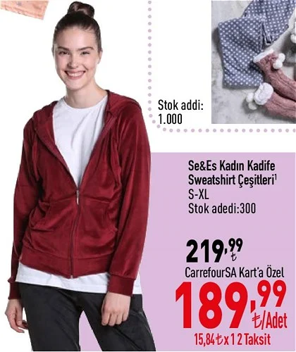 Se&Es Kadın Kadife Sweatshirt Çeşitleri image