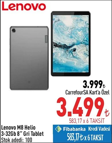 Lenovo M8 Helio 3-32 GB 8 inç Gri Tablet image