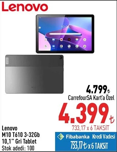 Lenovo M10 T610 3-32 GB 10.1 inç Gri Tablet image