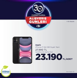 CarrefourSA Apple Iphone 11 64 GB Siyah Yeni