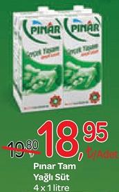 Pınar Tam Yağlı Süt 4 x 1 litre image
