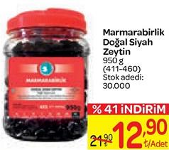 Marmarabirlik Doğal Siyah Zeytin 950 g (411-460) image