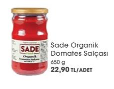 Sade Organik Domates Salçası 650 g image